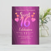 Invitation Chic Parties scintillant Sweet sixteen (Debout devant)