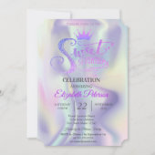 Invitation Chic Parties scintillant Tiara Holographic Sweet 1 (Devant)