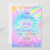 Invitation Chic Parties scintillant Tiara Tie Dye Anniversair (Devant)