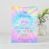 Invitation Chic Parties scintillant Tiara Tie Dye Anniversair (Debout devant)