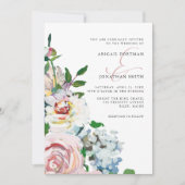Invitation Chic Pastel Aquarelle Floral Blooms Mariage (Devant)