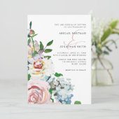 Invitation Chic Pastel Aquarelle Floral Blooms Mariage (Debout devant)