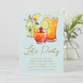 Invitation Chic Pastel Cocktail Party Anniversaire (Debout devant)