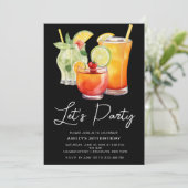 Invitation Chic Pastel Cocktail Party Anniversaire (Debout devant)