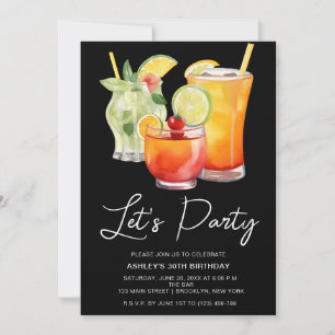 Invitation Chic Pastel Cocktail Party Anniversaire