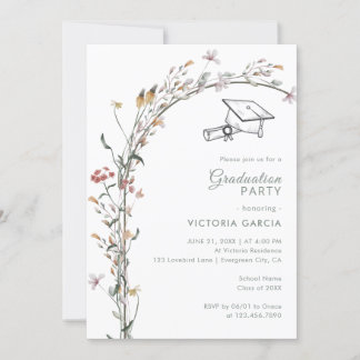 Invitation Chic Pastel Fleur sauvage Arch Spring Graduation