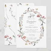 Invitation Chic Pastel Fleur sauvage Printemps Graduation (Devant / Derrière)