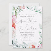 Invitation Chic Pastel Floral Romantique Mariage de calligrap (Devant)