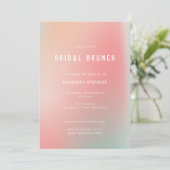 Invitation Chic Pastel Pink Mint Gradient Ombre Fête des mari (Debout devant)