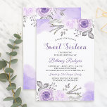 Invitation Chic Pastel Purple Rose Jardin Sweet 16 Anniversai<br><div class="desc">Chic Pastel Purple Rose Garden Sweet 16 Anniversaire Invitation</div>