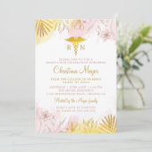 Invitation Chic Pastel Rose or Floral RN Infirmière Graduatio (Debout devant)