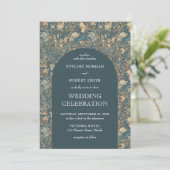 Invitation Chic pastel vert ivoire floral Art Nouveau (Debout devant)