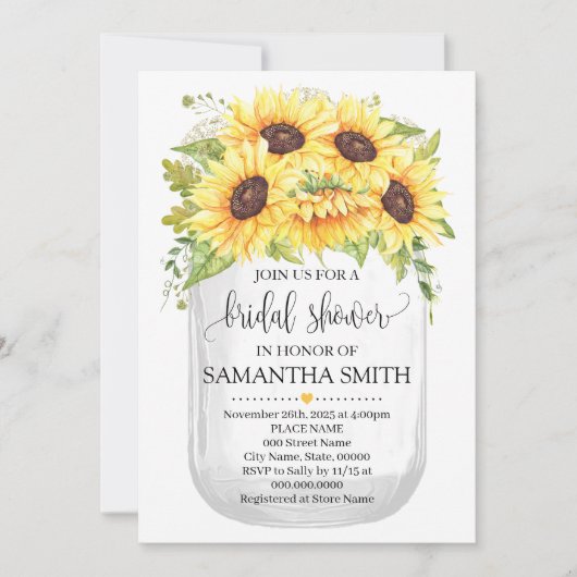 Invitation Chic pays de la nage de mason jar (Devant)