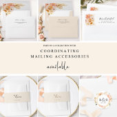 Invitation Chic Peach Blush et Champagne Floral Mariage