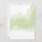 Invitation Chic Peach Blush Floral, Mariage d'aquarelle verte (Dos)