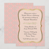 Invitation Chic Peach Damask (Devant / Derrière)