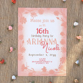 Invitation Chic Peach Fleurs Beiges Pois Anniversaire