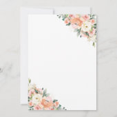 Invitation Chic Peach Ivory rose Floral Anniversaire géométri (Dos)
