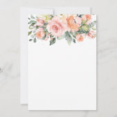 Invitation Chic Peach Orange Rose Floral Mariage (Dos)