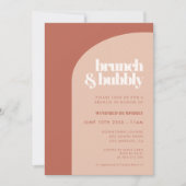 Invitation Chic Peach Terracotta Arch Brunch et Bubbly (Devant)