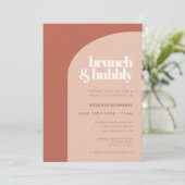 Invitation Chic Peach Terracotta Arch Brunch et Bubbly (Debout devant)