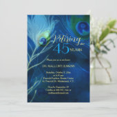Invitation Chic Peacock Feathers Retraite Party (Debout devant)