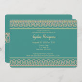 Invitation Chic Pearl Border 21e anniversaire de fête Invitat (Devant / Derrière)