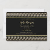 Invitation Chic Pearl Border 21e anniversaire de fête Invitat (Devant)