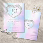 Invitation Chic Pearl Heart 30e anniversaire<br><div class="desc">Avec un beau coeur de perle,  cette invitation chic du 30e anniversaire de mariage peut être personnalisée avec vos informations spéciales d'anniversaire de perle. Le verso présente un coeur perlé assorti encadrant vos dates d'anniversaire en texte élégant sur un arrière - plan perle. Conçu par Thisisnotme©</div>