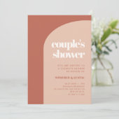 Invitation Chic pêche en terre cuite arche Couple's Douche (Debout devant)
