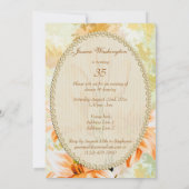Invitation Chic Pêche & Lys Blancs 35e Anniversaire (Dos)