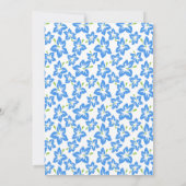 Invitation Chic Peint Bleu Floral Douche nuptiale (Dos)