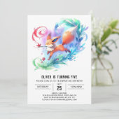 Invitation Chic Peint Fox Anniversaire (Debout devant)
