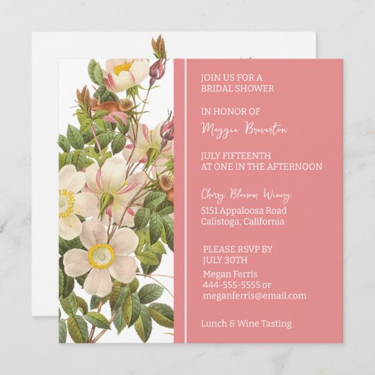Invitation Chic Peint Primrose Bridal Shower (Devant / Derrière)