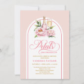 Invitation Chic petals and prosecco blush gold bridal shower (Devant)