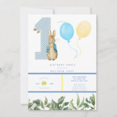 Invitation Chic Peter Rabbit Boy fête son 1er anniversaire (Devant)