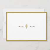 Invitation Chic Photo Boy Gold Cross Baptême (Dos)