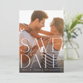 Invitation Chic Photo Grand Enregistrer la date V2 (Debout devant)