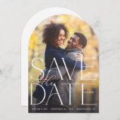 Invitation Chic Photo Grand Enregistrer la date V2 (Devant / Derrière)