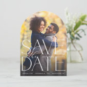 Invitation Chic Photo Grand Enregistrer la date V2 (Debout devant)