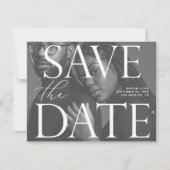 Invitation Chic Photo LG Enregistrer la date B&W (Devant)
