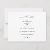 Invitation Chic Photo LG Enregistrer la date B&W (Dos)