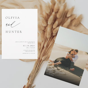 Invitation Chic Photo moderne Mariage noir & blanc