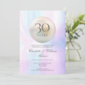 Invitation Chic Photo Perle 30e Anniversaire (Debout devant)