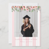 Invitation Chic Photo Pink Floral Graduation Party (Dos)