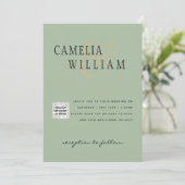 Invitation Chic Photo Wedding Inviter QR Code Enregistrer Dat (Debout devant)