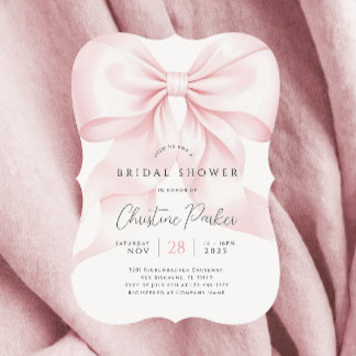Invitation Chic Pink Bow