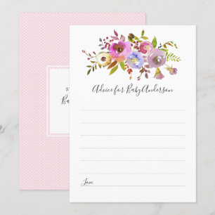 Invitation Chic Pink Floral Conseils pour le jeu de baby show