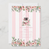 Invitation Chic Pink Floral Graduation Party (Devant)