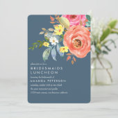 Invitation Chic Pink Peony Bridesservatrices Luncheon Mariage (Debout devant)